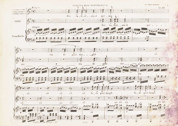 Lucrezia Borgia : melodramma tragico di Felice Romani / posto in musica dal maestro Gaetano Donizetti