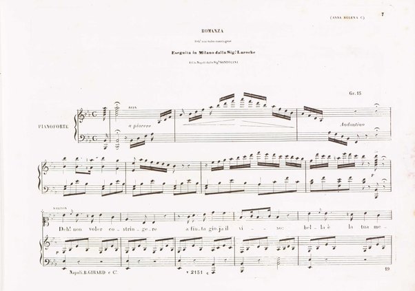 Anna Bolena : tragedia lirica di F. Romani / musica del maestro G. Donizetti