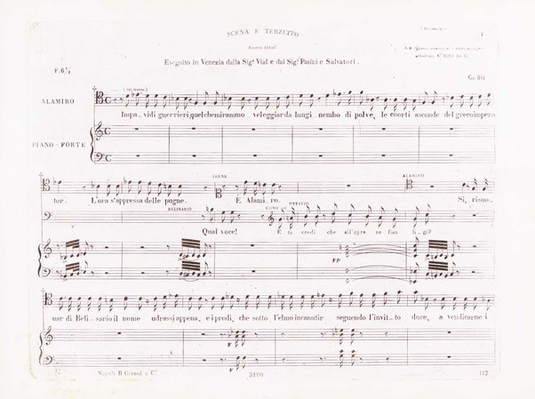 Belisario : melodramma tragico di S. Cammarano / posto in musica dal M°. cavaliere Donizetti ; ridotto con accomp.to di pianoforte dallo stesso