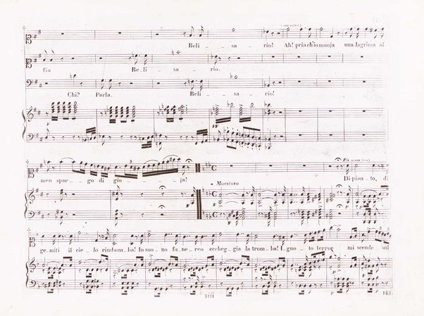 Belisario : melodramma tragico di S. Cammarano / posto in musica dal M°. cavaliere Donizetti ; ridotto con accomp.to di pianoforte dallo stesso