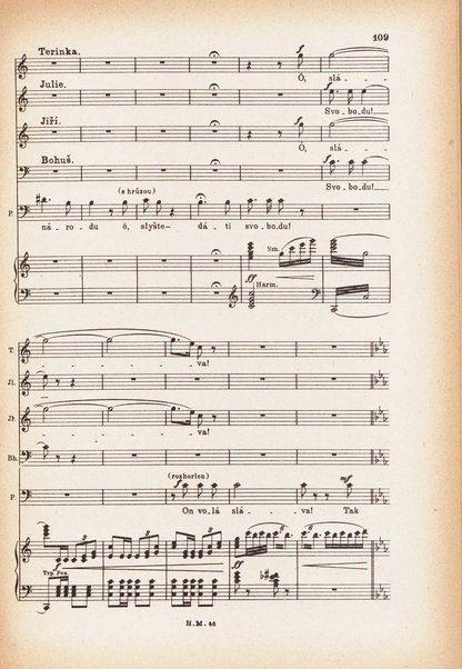 Jakobín : opera o třech dějstvích : op. 84 / Antonín Dvořák ; text napsala Marie Cervinková-Riegrová ; klavírní výtah se zpěvy upravil Roman Veselý