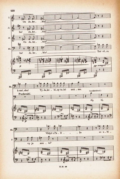 Jakobín : opera o třech dějstvích : op. 84 / Antonín Dvořák ; text napsala Marie Cervinková-Riegrová ; klavírní výtah se zpěvy upravil Roman Veselý
