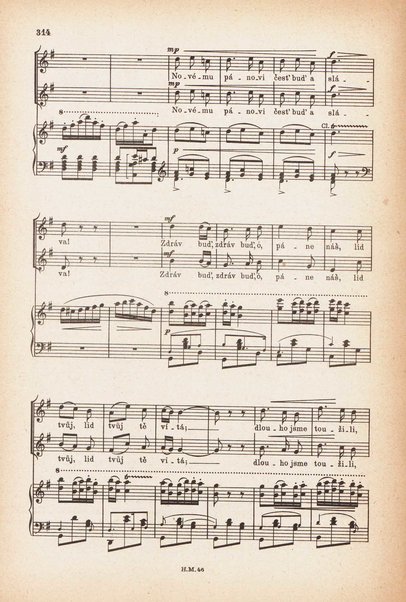 Jakobín : opera o třech dějstvích : op. 84 / Antonín Dvořák ; text napsala Marie Cervinková-Riegrová ; klavírní výtah se zpěvy upravil Roman Veselý