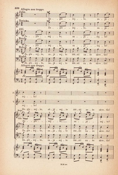 Jakobín : opera o třech dějstvích : op. 84 / Antonín Dvořák ; text napsala Marie Cervinková-Riegrová ; klavírní výtah se zpěvy upravil Roman Veselý