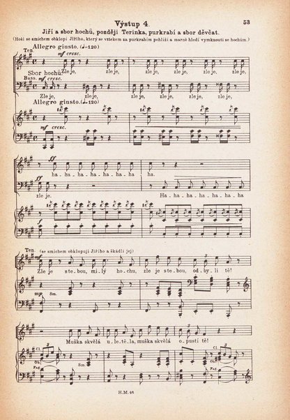 Jakobín : opera o třech dějstvích : op. 84 / Antonín Dvořák ; text napsala Marie Cervinková-Riegrová ; klavírní výtah se zpěvy upravil Roman Veselý