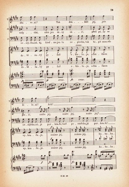 Jakobín : opera o třech dějstvích : op. 84 / Antonín Dvořák ; text napsala Marie Cervinková-Riegrová ; klavírní výtah se zpěvy upravil Roman Veselý