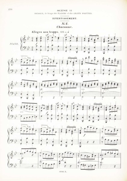 Armide : tragédie lyrique de Quinault ... / Gluck ; partition piano et chant réduite et annotée par F.-A. Gevaert
