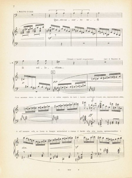 Andrea Chénier : dramma di ambiente storico in quattro quadri / di Luigi Illica ; \musica di! Umberto Giordano ; riduzione per canto e pianoforte di Amintore Galli