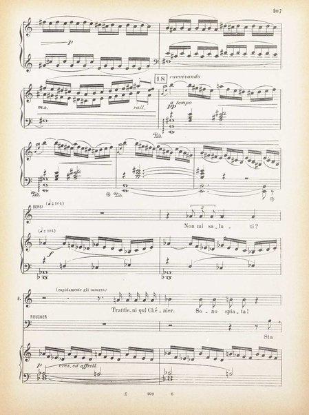 Andrea Chénier : dramma di ambiente storico in quattro quadri / di Luigi Illica ; \musica di! Umberto Giordano ; riduzione per canto e pianoforte di Amintore Galli