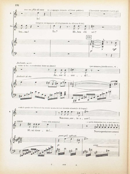 Andrea Chénier : dramma di ambiente storico in quattro quadri / di Luigi Illica ; \musica di! Umberto Giordano ; riduzione per canto e pianoforte di Amintore Galli