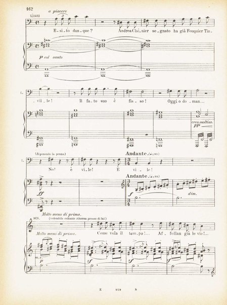 Andrea Chénier : dramma di ambiente storico in quattro quadri / di Luigi Illica ; \musica di! Umberto Giordano ; riduzione per canto e pianoforte di Amintore Galli