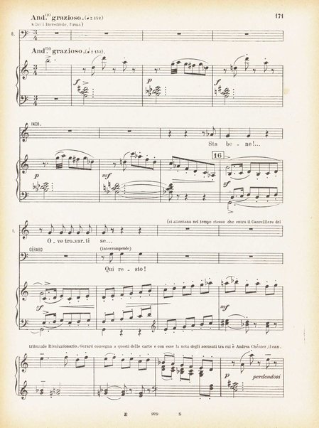 Andrea Chénier : dramma di ambiente storico in quattro quadri / di Luigi Illica ; \musica di! Umberto Giordano ; riduzione per canto e pianoforte di Amintore Galli