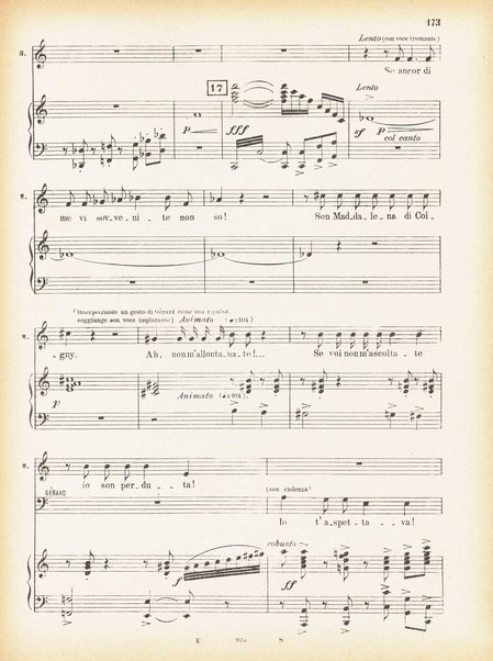 Andrea Chénier : dramma di ambiente storico in quattro quadri / di Luigi Illica ; \musica di! Umberto Giordano ; riduzione per canto e pianoforte di Amintore Galli