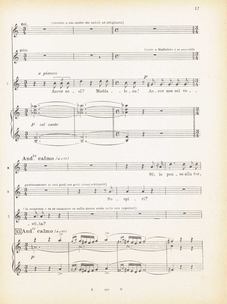 Andrea Chénier : dramma di ambiente storico in quattro quadri / di Luigi Illica ; \musica di! Umberto Giordano ; riduzione per canto e pianoforte di Amintore Galli