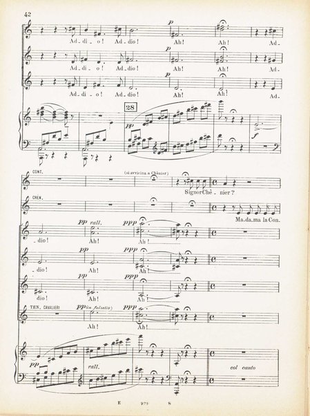 Andrea Chénier : dramma di ambiente storico in quattro quadri / di Luigi Illica ; \musica di! Umberto Giordano ; riduzione per canto e pianoforte di Amintore Galli