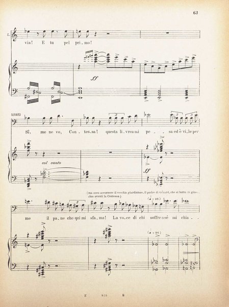 Andrea Chénier : dramma di ambiente storico in quattro quadri / di Luigi Illica ; \musica di! Umberto Giordano ; riduzione per canto e pianoforte di Amintore Galli