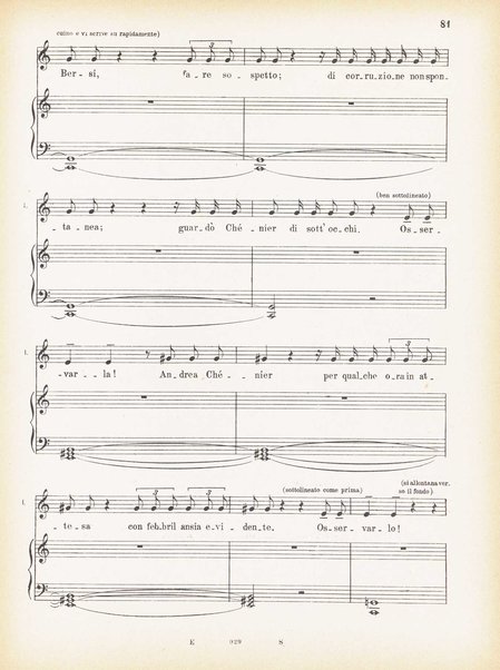 Andrea Chénier : dramma di ambiente storico in quattro quadri / di Luigi Illica ; \musica di! Umberto Giordano ; riduzione per canto e pianoforte di Amintore Galli