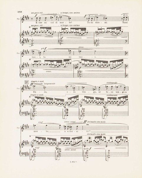 Parisina : tragedia lirica in quattro atti di Gabriele D'Annunzio / musicata da Pietro Mascagni ; riduzione per canto e pianoforte