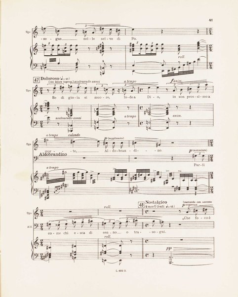 Parisina : tragedia lirica in quattro atti di Gabriele D'Annunzio / musicata da Pietro Mascagni ; riduzione per canto e pianoforte