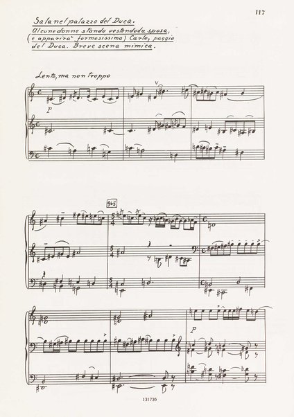 Il marescalco : 1960 : commedia in due atti (da Pietro Aretino) / G. Francesco Malipiero ; riassunto per canto e pianoforte dell'autore