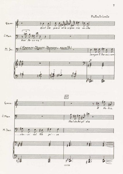 Il marescalco : 1960 : commedia in due atti (da Pietro Aretino) / G. Francesco Malipiero ; riassunto per canto e pianoforte dell'autore