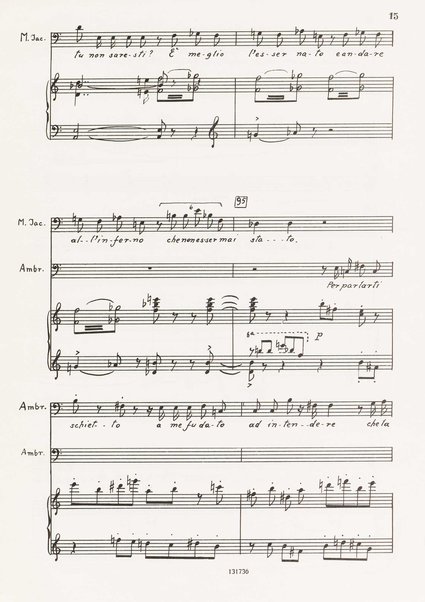 Il marescalco : 1960 : commedia in due atti (da Pietro Aretino) / G. Francesco Malipiero ; riassunto per canto e pianoforte dell'autore