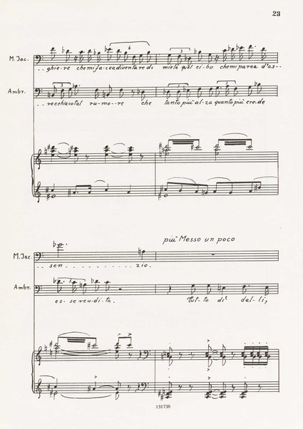 Il marescalco : 1960 : commedia in due atti (da Pietro Aretino) / G. Francesco Malipiero ; riassunto per canto e pianoforte dell'autore