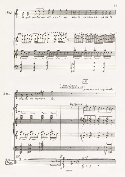 Il marescalco : 1960 : commedia in due atti (da Pietro Aretino) / G. Francesco Malipiero ; riassunto per canto e pianoforte dell'autore