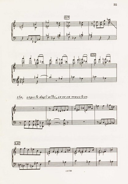 Il marescalco : 1960 : commedia in due atti (da Pietro Aretino) / G. Francesco Malipiero ; riassunto per canto e pianoforte dell'autore