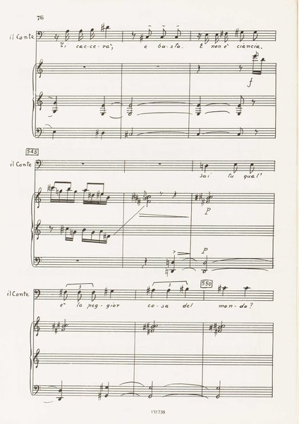 Il marescalco : 1960 : commedia in due atti (da Pietro Aretino) / G. Francesco Malipiero ; riassunto per canto e pianoforte dell'autore