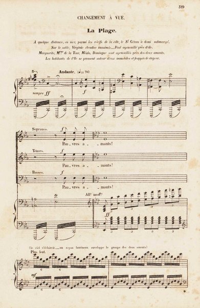 Paul et Virginie : opéra en 3 actes et 6 tableaux / poéme de Jules Barbier & Michel Carré ; musique de Victor Massé ; partition chant et piano réduite par H. Salomon