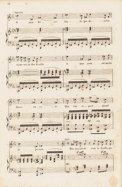 Paul et Virginie : opéra en 3 actes et 6 tableaux / poéme de Jules Barbier & Michel Carré ; musique de Victor Massé ; partition chant et piano réduite par H. Salomon