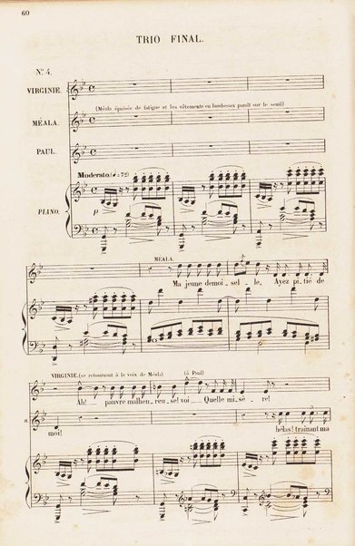 Paul et Virginie : opéra en 3 actes et 6 tableaux / poéme de Jules Barbier & Michel Carré ; musique de Victor Massé ; partition chant et piano réduite par H. Salomon