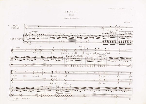 Il bravo : melodramma tragico in tre atti di G. Rossi / rappresentato il 9 marzo 1839 in Milano ... con musica del Mº S. Mercadante