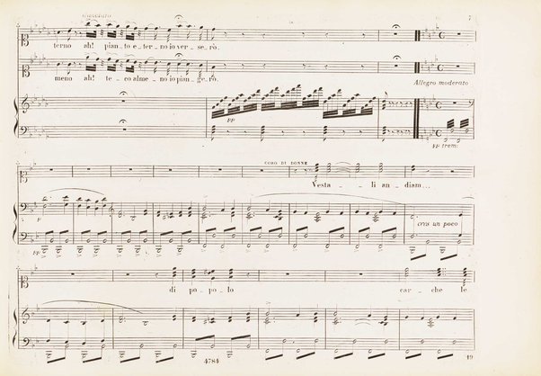 La vestale : dramma lirico di S. Cammarano / posto in musica pel R. Teatro di S. Carlo dal m.o S. Mercadante e rappresentatovi li 10 marzo 1840