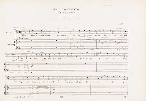 La vestale : dramma lirico di S. Cammarano / posto in musica pel R. Teatro di S. Carlo dal m.o S. Mercadante e rappresentatovi li 10 marzo 1840