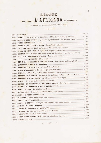 L'africana : opera in 5 atti di E. Scribe / traduzione italiana di M. Marcello ; musica di G. Meyerbeer