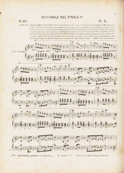 Roberto il diavolo : opera in cinque atti / poesia di Scribe e Delavigne ; recata in versi italiani da A. C. di Siena ; musica di G. Meyerbeer