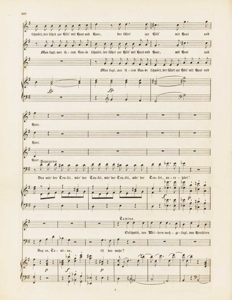 Die Zauberflöte : Oper / von Emanuel Schikaneder ; Musik von W. A. Mozart ; vollständiger Klavierauszug mit der Partitur verglichen von H. E. Marschner