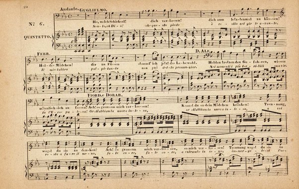 Così fan tutte : komische Oper in zwei Aufzügen / von W. A. Mozart