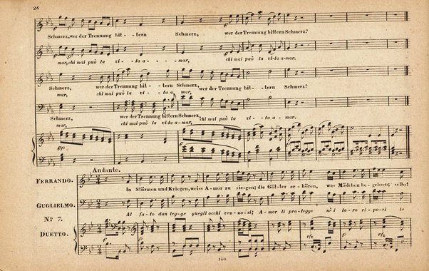 Così fan tutte : komische Oper in zwei Aufzügen / von W. A. Mozart