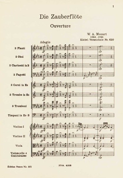 Die Zauberflöte : Oper in zwei Aufzügen : KV 620 / W. A. Mozart ; Text von Emanuel Schikaneder ; nach dem Autograph revidiert und mit Einführung versehen von Hermann Abert