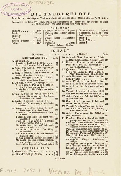 Die Zauberflöte : Oper in zwei Aufzügen : KV 620 / W. A. Mozart ; Text von Emanuel Schikaneder ; nach dem Autograph revidiert und mit Einführung versehen von Hermann Abert