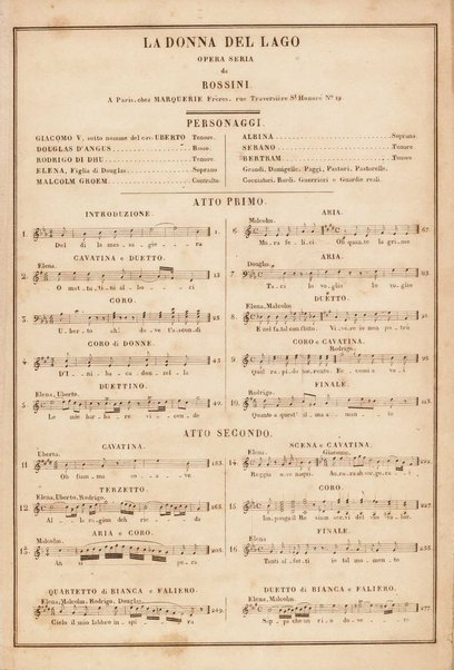 La donna del lago : opera seria / posta in musica e ridotta per il piano forte da Rossini le 31 Auot 1849