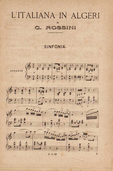 L'italiana in Algeri : melodramma giocoso in due atti / di Gioachino Rossini  [Introduzione di Amintore Galli]