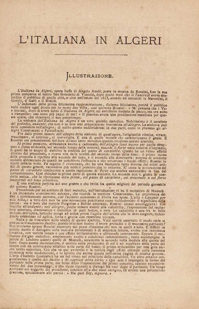 L'italiana in Algeri : melodramma giocoso in due atti / di Gioachino Rossini  [Introduzione di Amintore Galli]