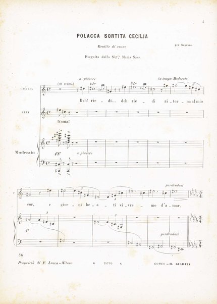 Il guarany : opera-ballo in quattro atti / posta in musica dal M.º cav. A. Carlos Gomes