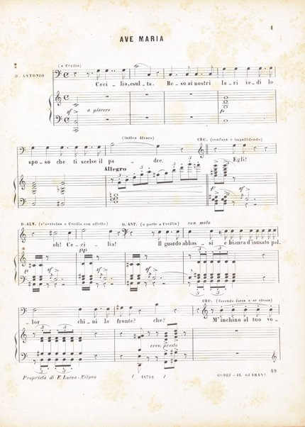 Il guarany : opera-ballo in quattro atti / posta in musica dal M.º cav. A. Carlos Gomes