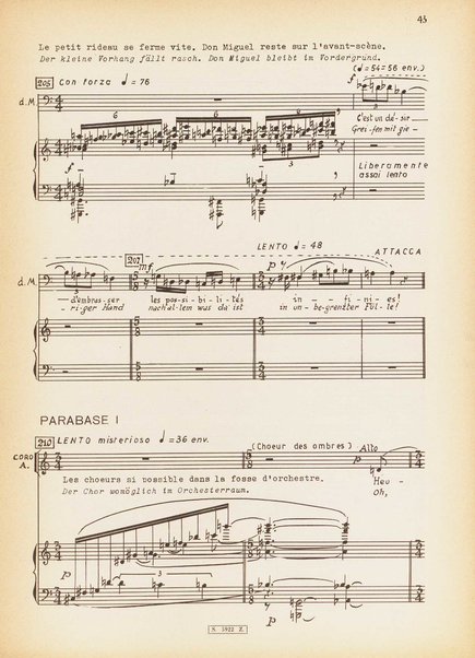 La mort de don Juan : azione in musica / da Oscar V. de L. Milosz ; [musica di! Roman Palester ; (Deutsch von Anton Gronen Kubitzki)