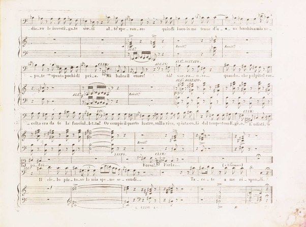 Saffo : tragedia lirica in 3 parti di S. Cammarano / musica del maestro cavaliere Giovanni Pacini